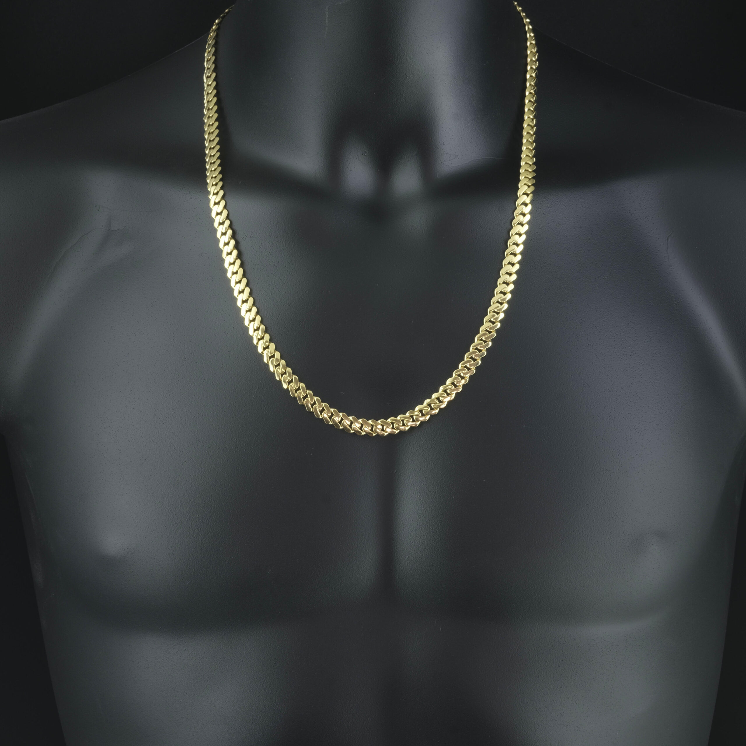 9ct Yellow Gold Cuban Chain 24.5" 7mm - Image 3
