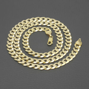9ct Yellow Gold Curb Chain 24″ 8mm