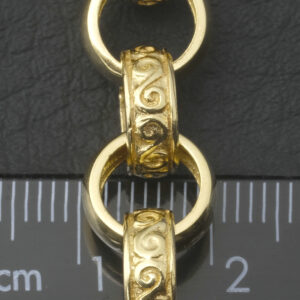 9ct Yellow Gold Patterned Belcher Chain 28″ 10mm