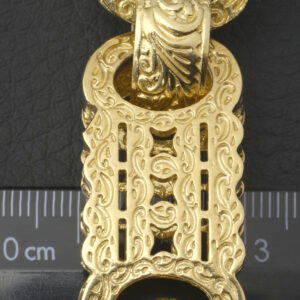 9ct Yellow Gold Stars & Bars Bracelet 8.5″ 22mm