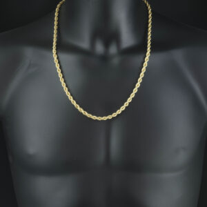 9ct Yellow Gold Rope Chain 25″ 5.5mm