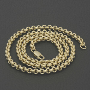 9ct Yellow Gold Belcher Chain 22″ 5mm