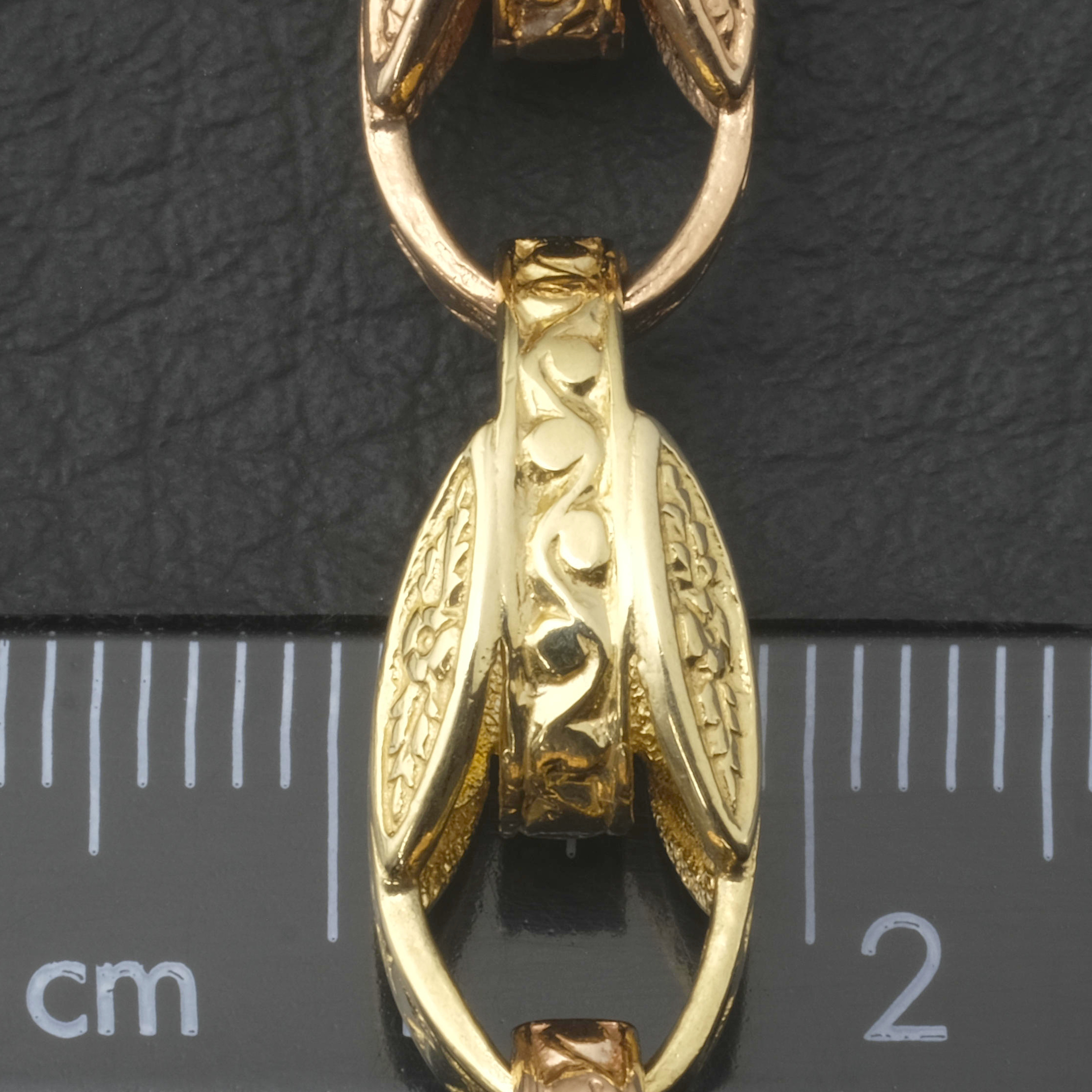 9ct Yellow & Rose Gold Tulip Chain 23.5" 8.5mm - Image 3