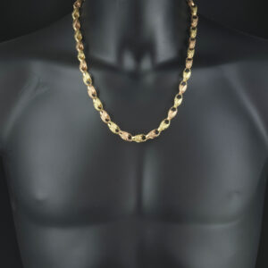 9ct Yellow & Rose Gold Tulip Chain 23.5″ 8.5mm