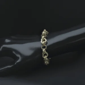 9ct Yellow Gold Heart Shaped Belcher Bracelet 6″ 9.5mm