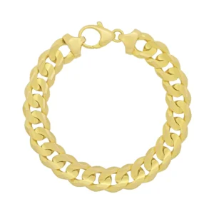 9ct Yellow Gold Curb Bracelet 9″ 13mm