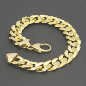 9ct Yellow Gold Curb Bracelet 9″ 13mm