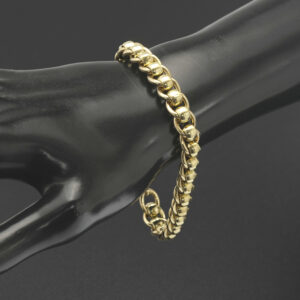 9ct Yellow Gold Roller Ball Bracelet 8″ 9mm