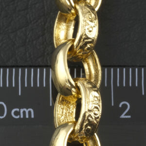 9ct Yellow Gold Patterned Belcher Chain 26″ 9mm