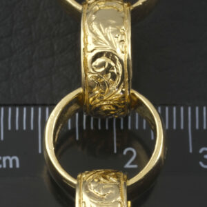 9ct Yellow Gold Patterned Belcher Bracelet 9″ 16mm