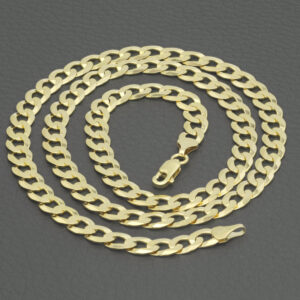 9ct Yellow Gold Curb Chain 22″ 6.5mm