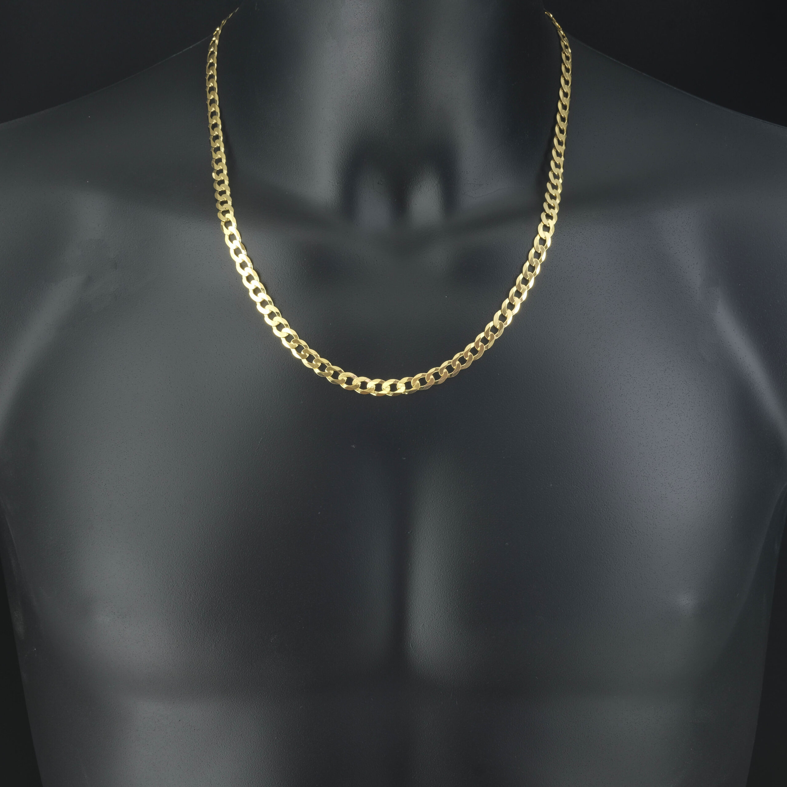 9ct Yellow Gold Curb Chain 22" 6.5mm - Image 4