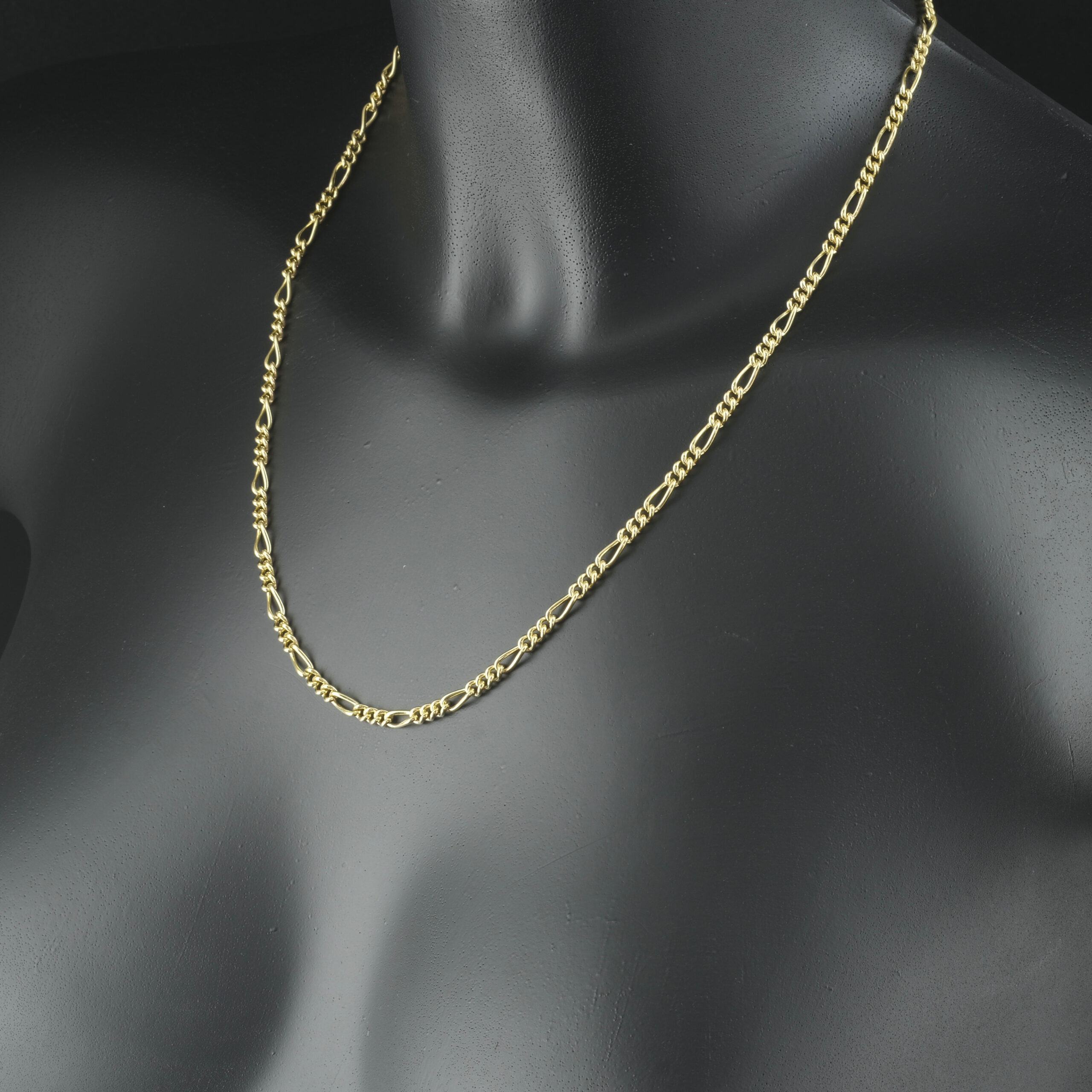 9ct Yellow Gold Figaro Chain 20" 3.5mm - Image 2
