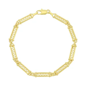 9ct Yellow Gold Fancy Link Bracelet 8″ 5.5mm