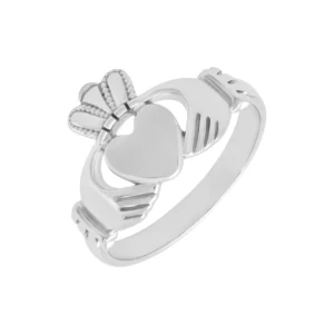 10ct White Gold Claddagh Ring