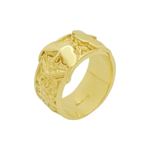 9ct Yellow Gold Double Buckle Ring