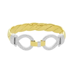 9ct Yellow Gold 0.26ct Diamond Double Loop Bangle