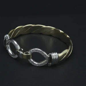 9ct Yellow Gold 0.26ct Diamond Double Loop Bangle