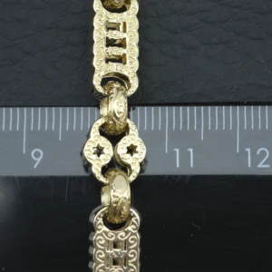 9ct Yellow Gold Stars And Bars Chain 25.5″ 9mm