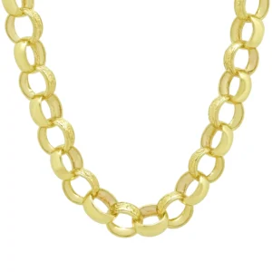 9ct Yellow Gold Patterned Belcher Chain 29″ 16mm