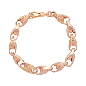 9ct Rose Gold Tulip Bracelet 8.5″ 9.5mm