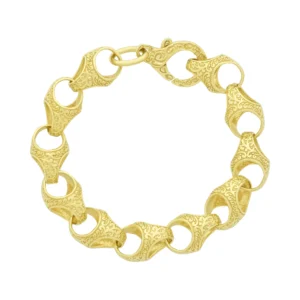 9ct Yellow Gold Acorn Bracelet 9″ 13.5mm