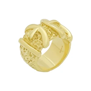9ct Yellow Gold Double Buckle Ring