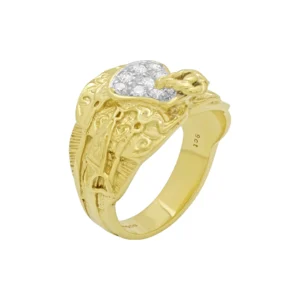 9ct Yellow Gold Gemstone Saddle Ring