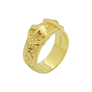 9ct Yellow Gold Double Buckle Ring
