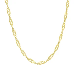 9ct Yellow Gold Fancy Link Chain 18″ 4mm