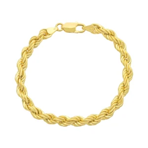 9ct Yellow Gold Rope Bracelet 8″ 6.5mm