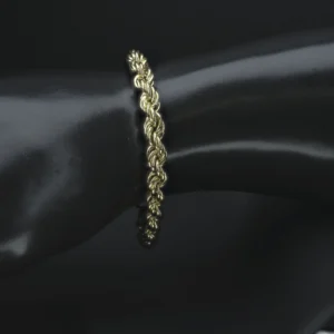 9ct Yellow Gold Rope Bracelet 8″ 6.5mm