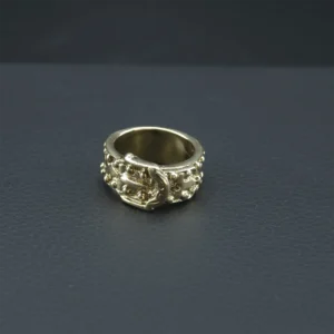 9ct Yellow Gold Patterned Buckle Ring