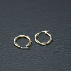9ct Yellow Gold Twist Hoop Earrings