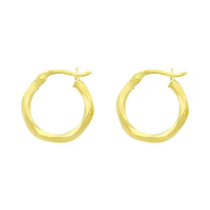 9ct Yellow Gold Twist Hoop Earrings