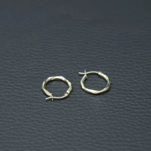 9ct Yellow Gold Twist Hoop Earrings