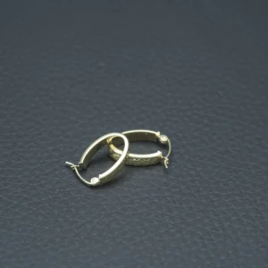 9ct Yellow Gold Patterned Creole Earrings