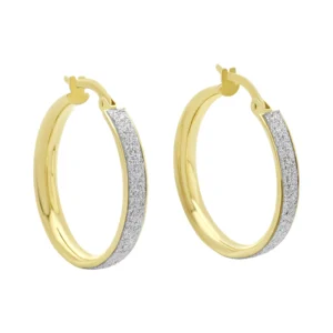 9ct Yellow & White Gold Hoop Earrings