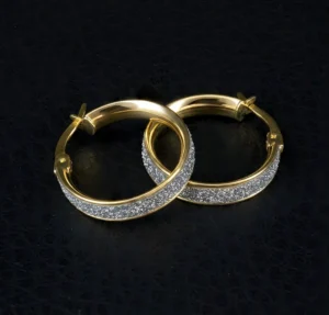 9ct Yellow And White Gold Hoop Earrings