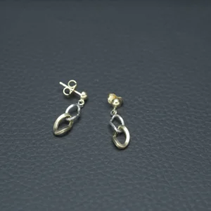 9ct Yellow & White Gold Drop Earrings