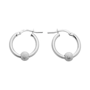 9ct White Gold Hoop Earrings