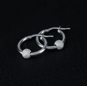 9ct White Gold Hoop Earrings