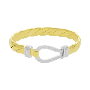 9ct Yellow Gold 0.15ct Diamond Loop Bangle