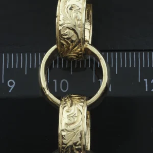 9ct Yellow Gold Patterned Belcher Chain 26.5″ 13.5mm