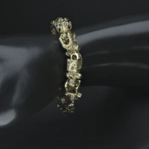 9ct Yellow Gold Patterned Lego Bracelet 9″ 12mm