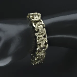 9ct Yellow Gold Byzantine Bracelet 9″ 16mm