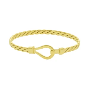 9ct Yellow Gold Twist Loop Bangle