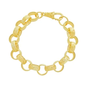 9ct Yellow Gold Belcher Bracelet 9″ 13.5mm