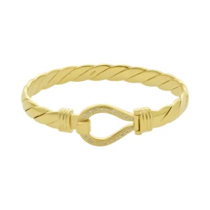 9ct Yellow Gold 0.10ct Diamond Loop Bangle