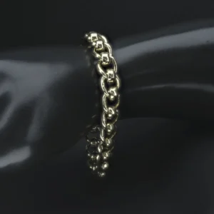 9ct Yellow Gold Roller Ball Bracelet 9″ 11mm